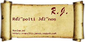 Rápolti János névjegykártya