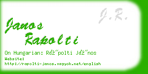 janos rapolti business card